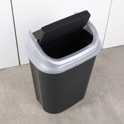 Kosz na Śmieci Odpady Plastikowy Czarny do Kuchni Łazienkowy VILDE 25 l