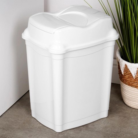 Kosz na śmieci plastikowy biały 16 l