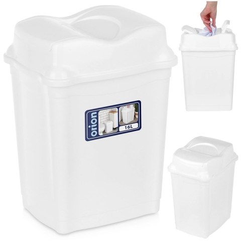 Kosz na śmieci plastikowy biały 16 l