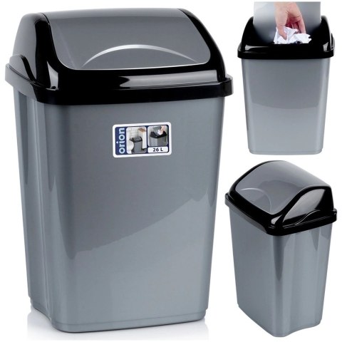 Kosz na śmieci plastikowy szary 26 l