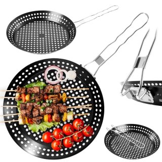 Koszyk do Grillowania Grilla Metalowy Perforowany Czarny BBQ 55 x 31 cm