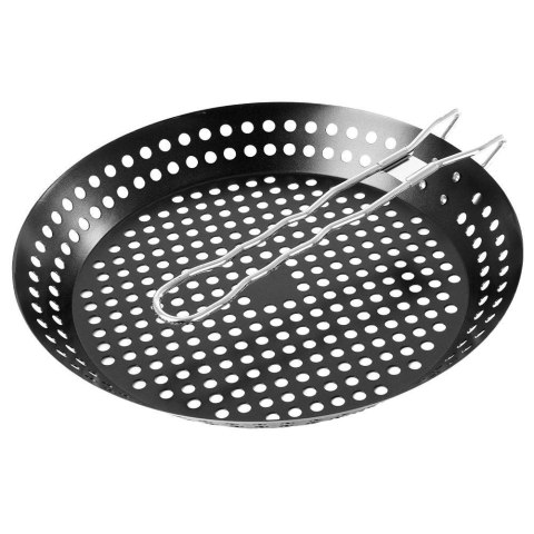 Koszyk do Grillowania Grilla Metalowy Perforowany Czarny BBQ 55 x 31 cm