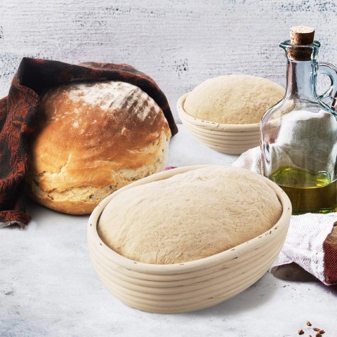 Koszyk do Wyrastania Chleba Ciasta Rattanowy Solidny ORION 28 x 22 x 9 cm