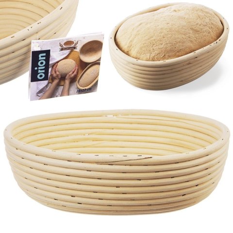 Koszyk do Wyrastania Chleba Ciasta Rattanowy Solidny ORION 28 x 22 x 9 cm