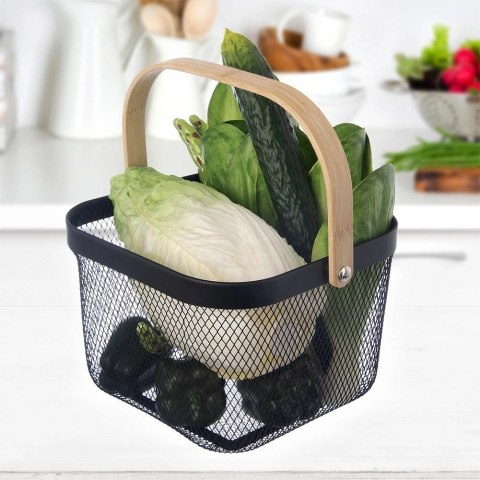 Koszyk do przechowywania metalowy czarny RADKA 27x24,5x17,5 cm