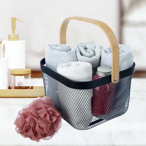 Koszyk do przechowywania metalowy czarny RADKA 27x24,5x17,5 cm