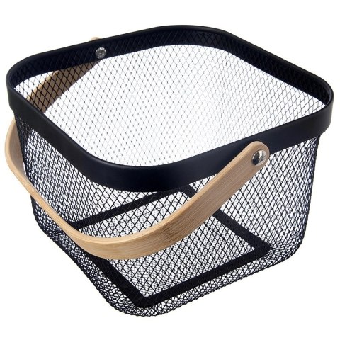 Koszyk do przechowywania metalowy czarny RADKA 27x24,5x17,5 cm