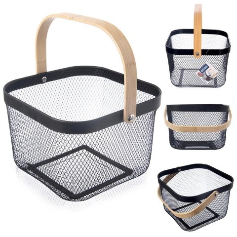 Koszyk do przechowywania metalowy czarny RADKA 27x24,5x17,5 cm