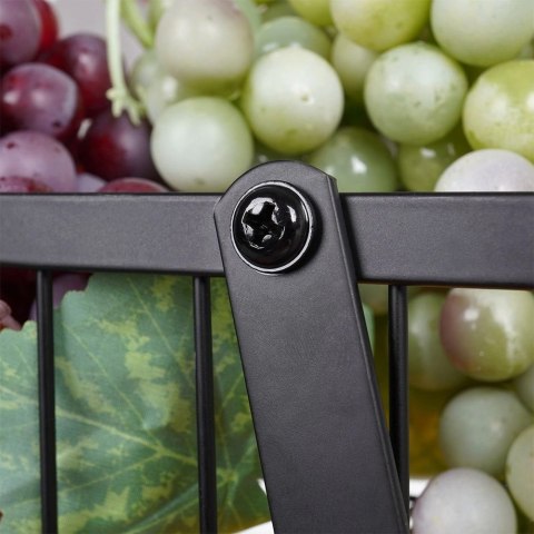 Koszyk na Owoce Warzywa 3-Poziomowy Metalowy Czarny VILDE 28x17,5x34,5 cm