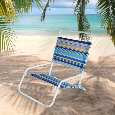 Krzesło Plażowe Składane Metalowe Wygodne Solidne VILDE 51 x 54 x 61 cm