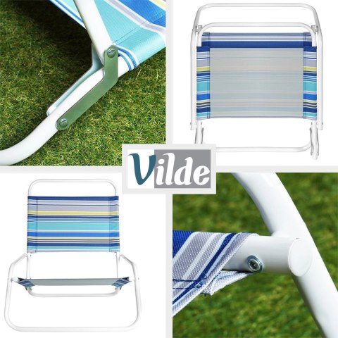 Krzesło Plażowe Składane Metalowe Wygodne Solidne VILDE 51 x 54 x 61 cm