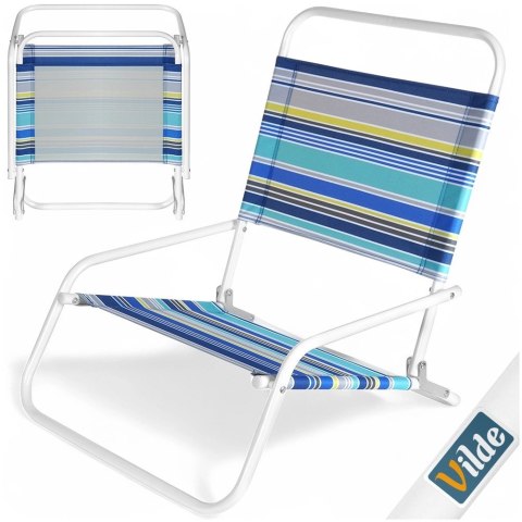 Krzesło Plażowe Składane Metalowe Wygodne Solidne VILDE 51 x 54 x 61 cm