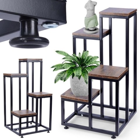 Kwietnik Stojak na Kwiaty 4-Poziomowy Kaskada Metalowy Loft VILDE 69 cm