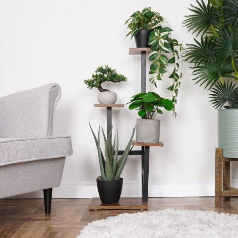 Kwietnik Stojak na Kwiaty 4-Poziomowy Kaskada Metalowy Loft VILDE 84 cm