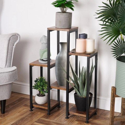 Kwietnik Stojak na Kwiaty 6-Poziomowy Kaskada Metalowy Loft VILDE 70 cm