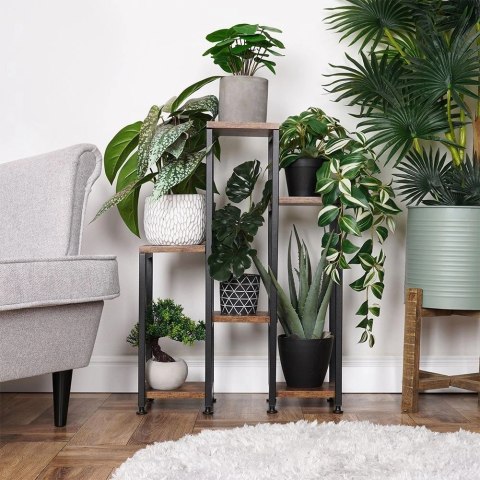 Kwietnik Stojak na Kwiaty 6-Poziomowy Kaskada Metalowy Loft VILDE 70 cm