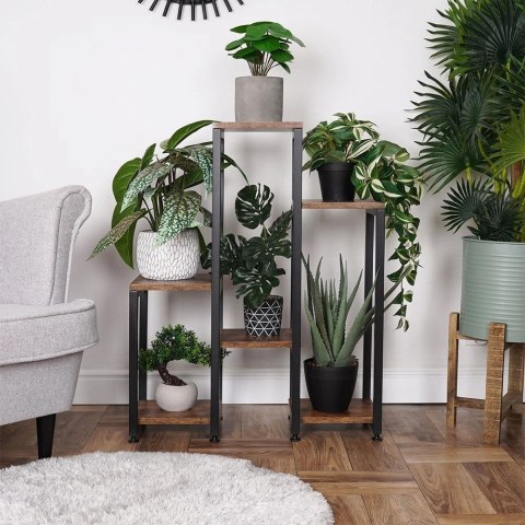 Kwietnik Stojak na Kwiaty 6-Poziomowy Kaskada Metalowy Loft VILDE 80 cm