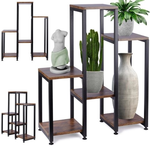 Kwietnik Stojak na Kwiaty 6-Poziomowy Kaskada Metalowy Loft VILDE 80 cm