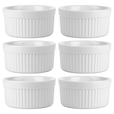 Miseczki do Zapiekania Pieczenia Ceramiczne Białe VILDE 260 ml 6 szt.