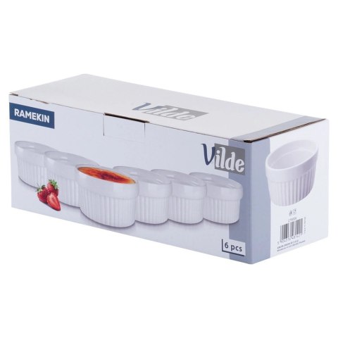 Miseczki do Zapiekania Pieczenia Ceramiczne Białe VILDE 260 ml 6 szt.