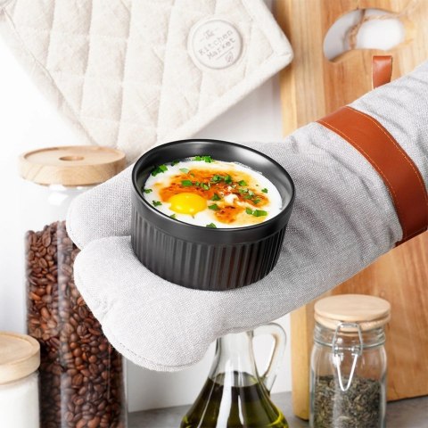 Miseczki do Zapiekania Pieczenia Ceramiczne Czarne VILDE 260 ml 6 szt.