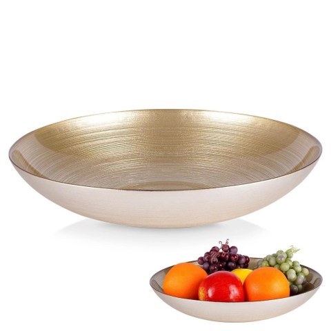 Miska Szklana Misa na Sałatkę Salaterka Złota VILDE 30 cm 2,2 l