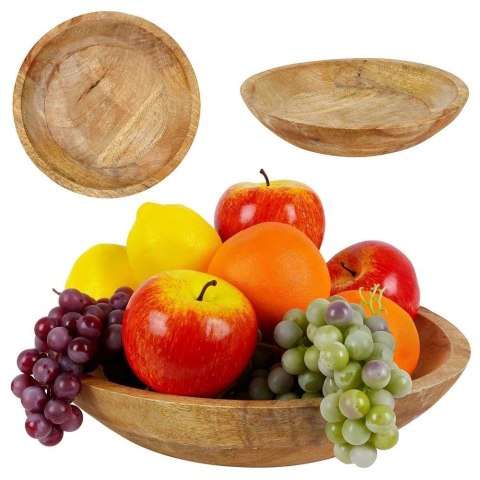 Miska na Owoce Drewniana Dekoracyjna Ozdobna do Serwowania VILDE 30 cm