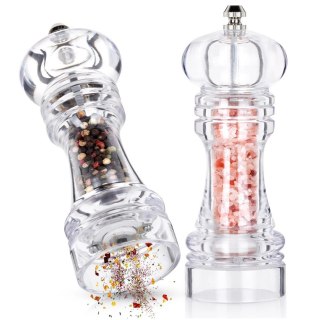 Młynek do pieprzu i soli akrylowy 16 cm 2 szt.