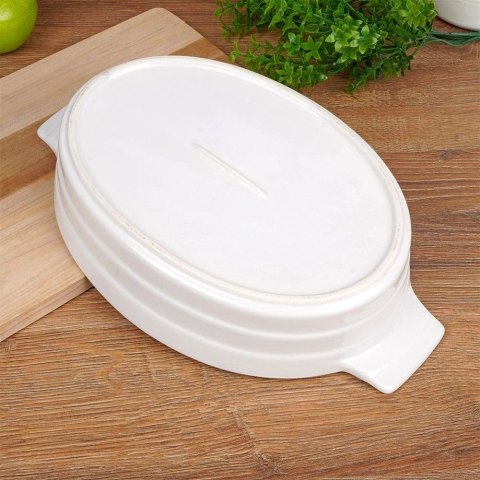 Naczynie Żaroodporne do Zapiekania Ceramiczne Białe ALPINA 31,5x19,5x6 cm