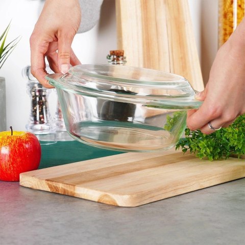 Naczynie Żaroodporne z Pokrywką do Pieczenia Szklane Małe VILDE 1,4l+430ml