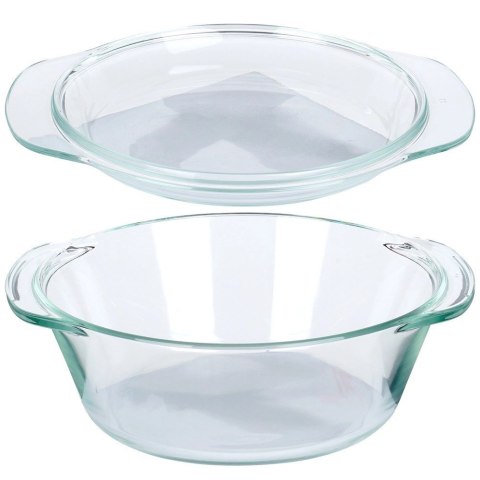 Naczynie Żaroodporne z Pokrywką do Pieczenia Szklane Małe VILDE 1,4l+430ml