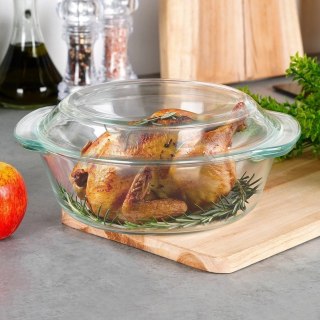 Naczynie Żaroodporne z Pokrywką do Pieczenia Szklane Małe VILDE 2 L + 750ml