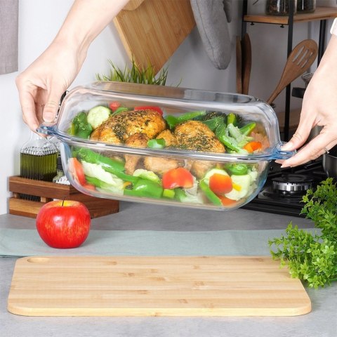 Naczynie żaroodporne z pokrywką szklane 3,1+2,6 l