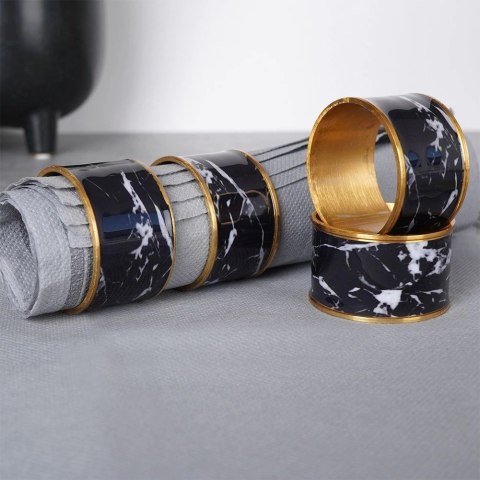 Obrączki Pierścienie Złote na Serwetki Metalowe VILDE 4,5 cm 4 szt.