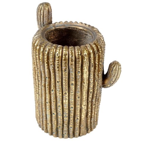 Osłonka na Doniczkę Ogrodowa Dekoracyjna Złota Kaktus VILDE 34,5 cm
