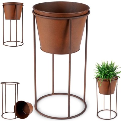 Osłonka na Doniczkę na Stojaku Ozdobna Dekoracyjna Metalowa VILDE 44 cm