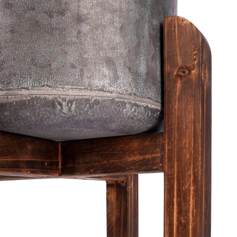 Osłonka na Doniczkę na Stojaku Stalowa Retro Dekoracyjna ORION 24 x 36 cm