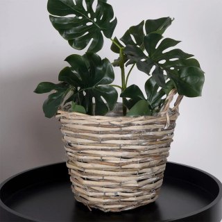 Osłonka na Rośliny Doniczkę Wiklinowa z Uchwytami Solidna VILDE 27 x 27 cm