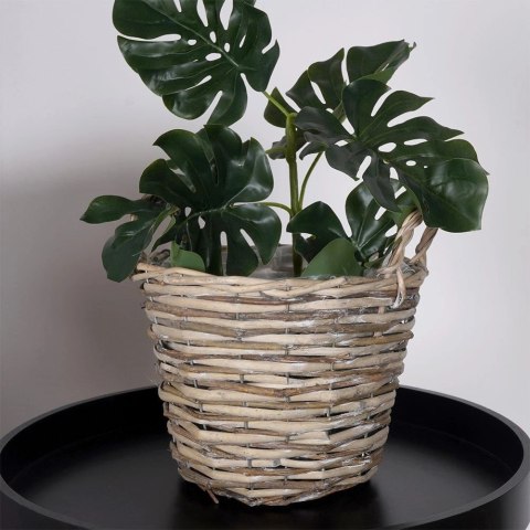 Osłonka na Rośliny Doniczkę Wiklinowa z Uchwytami Solidna VILDE 27 x 27 cm