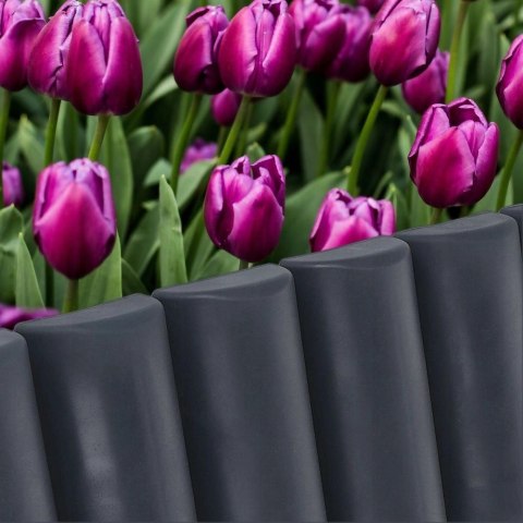 Palisada Obrzeże Ogrodowa Grafitowa Plastikowa Dekoracyjna VILDE 250 cm