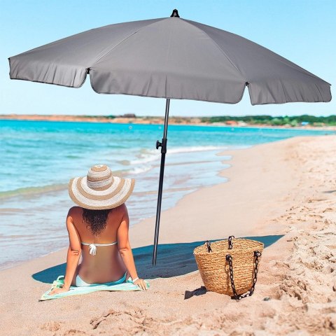 Parasol na Ogród Plażę Ogrodowy Plażowy Szary Regulowany Łamany ORION 185cm