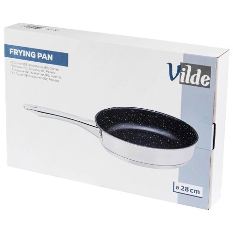 Patelnia Indukcja Gaz Stalowa Granitowa Nieprzywierająca Solidna VILDE 28cm