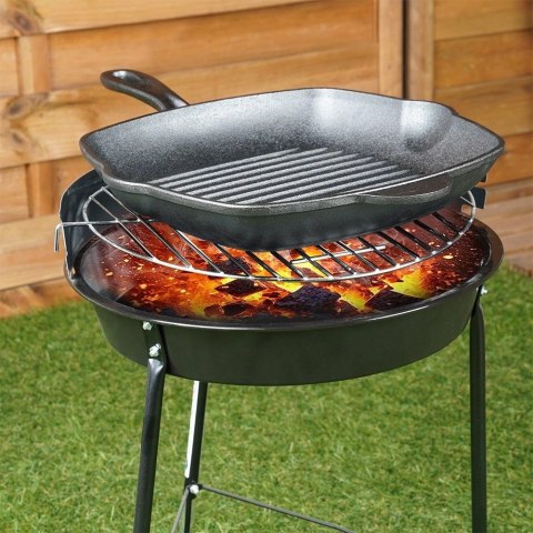 Patelnia Indukcja Gaz do Grillowania Żeliwna Kwadratowa VILDE 28 x 28 cm