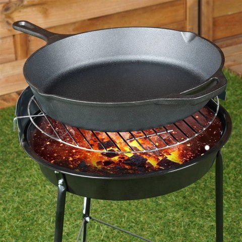 Patelnia Indukcja Gaz do Grillowania Żeliwna Solidna Trwała VILDE 28x28 cm