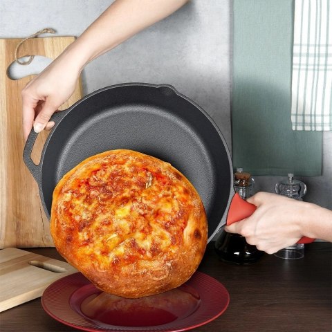 Patelnia Indukcja Gaz do Grillowania Żeliwna Solidna Trwała VILDE 28x28 cm