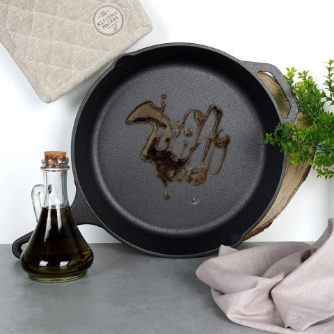 Patelnia Indukcja Gaz do Grillowania Żeliwna Solidna Trwała VILDE 28x28 cm