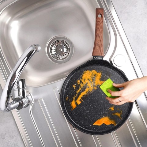 Patelnia Indukcja Gaz do Naleśników Granitowa Nieprzywierająca VILDE 24 cm