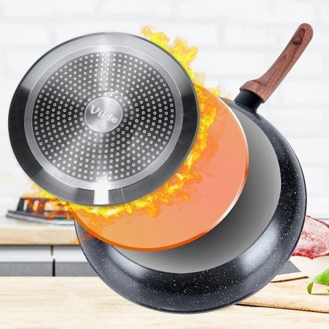 Patelnia Indukcja Granitowa Nieprzywierająca Solidna Trwała VILDE 32 cm