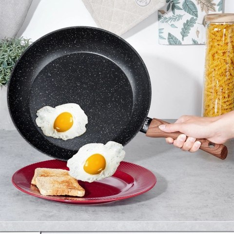 Patelnia Indukcja na Gaz Granitowa Nieprzywierająca Solidna VILDE 30 cm