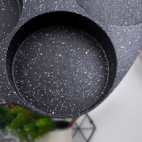 Patelnia do Jajek Placków Pancakes Granitowa 4 Otwory Solidna VILDE 19x19cm